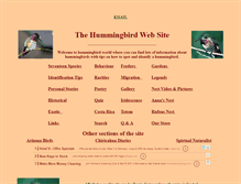 Tablet Screenshot of hummingbirdworld.com